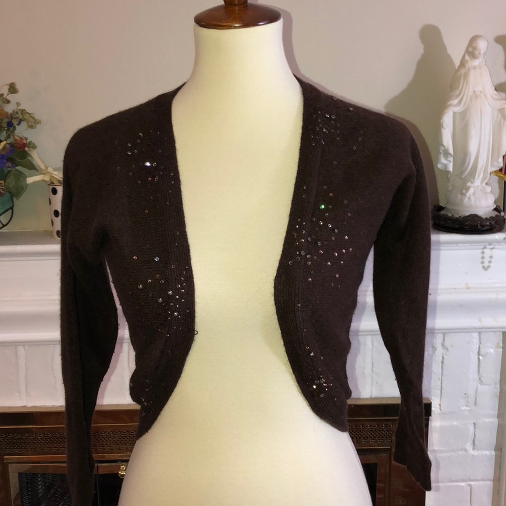 🌻Abercrombie & Fitch brown beaded sweaters Sz M